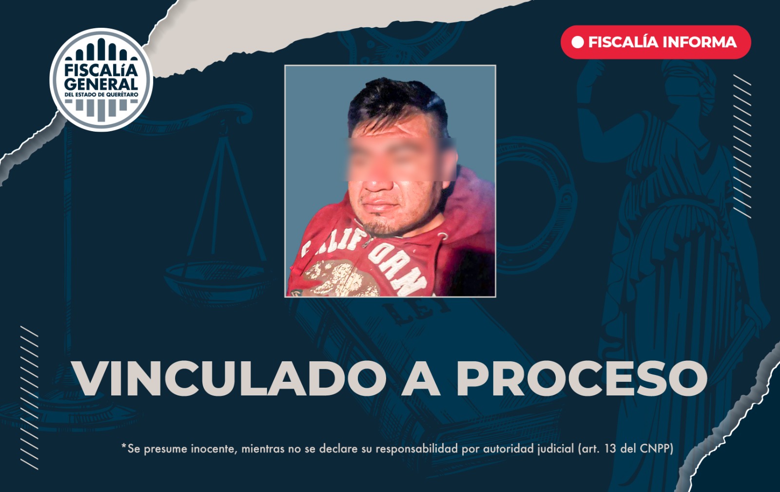 Vinculado a proceso un hombre por muerte de mujer en Pedro Escobedo
