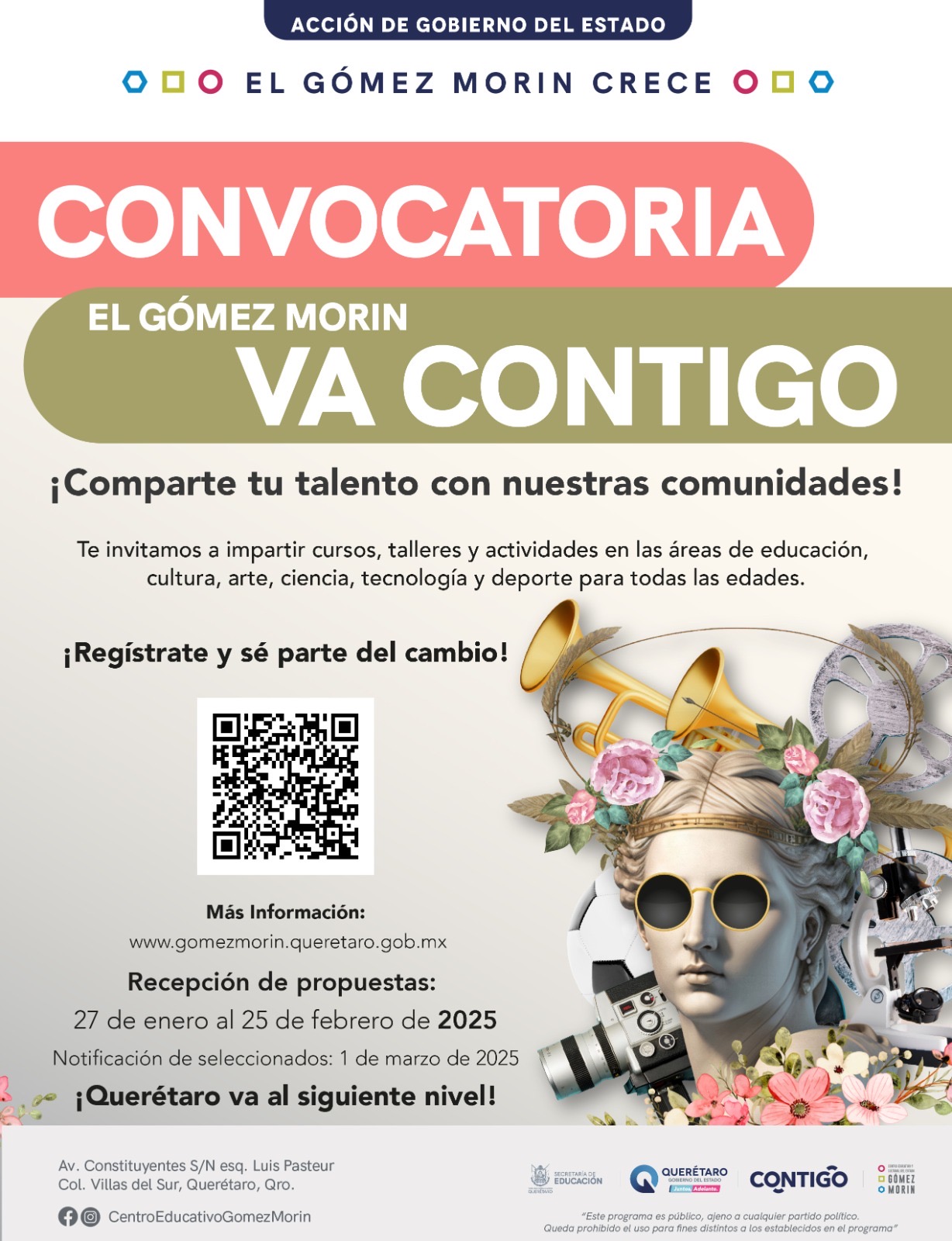 Abierta la convocatoria El Gómez Morin va CONTIGO ¿En qué consiste?