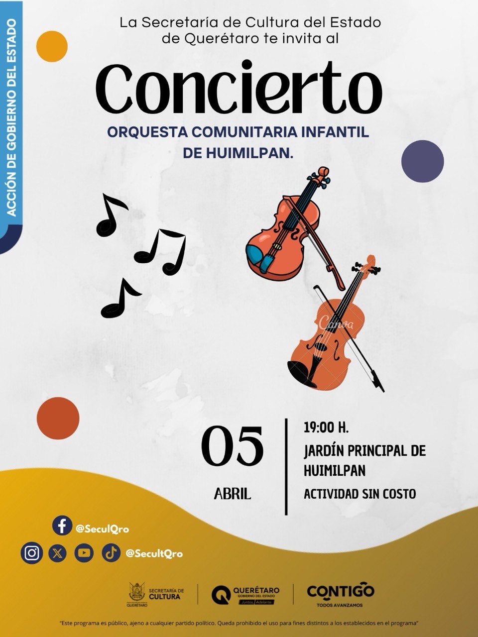 Este 5 de abril, lánzate al concierto de orquestas infantiles en Humilpan