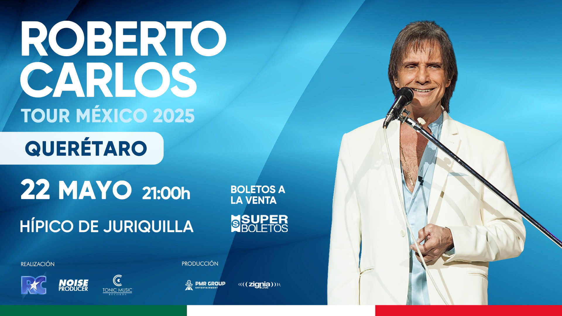 Roberto Carlos deleitará a los queretanos este 22 de mayo