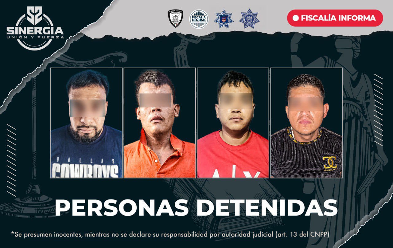 Realiza FGE acción Sinergia en Huimilpan y asegura 5 vehículos y detiene a 4 personas