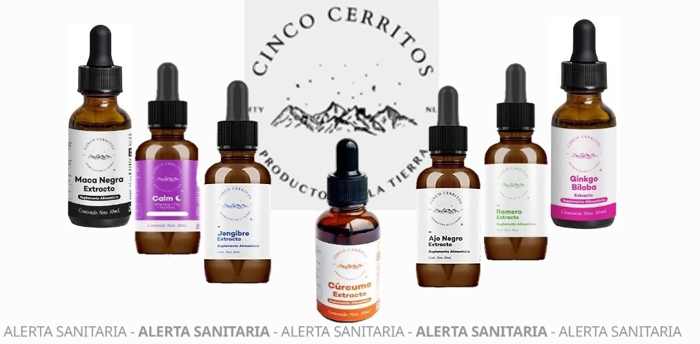 Alerta Sanitaria por publicidad engañosa de productos CINCO CERRITOS
