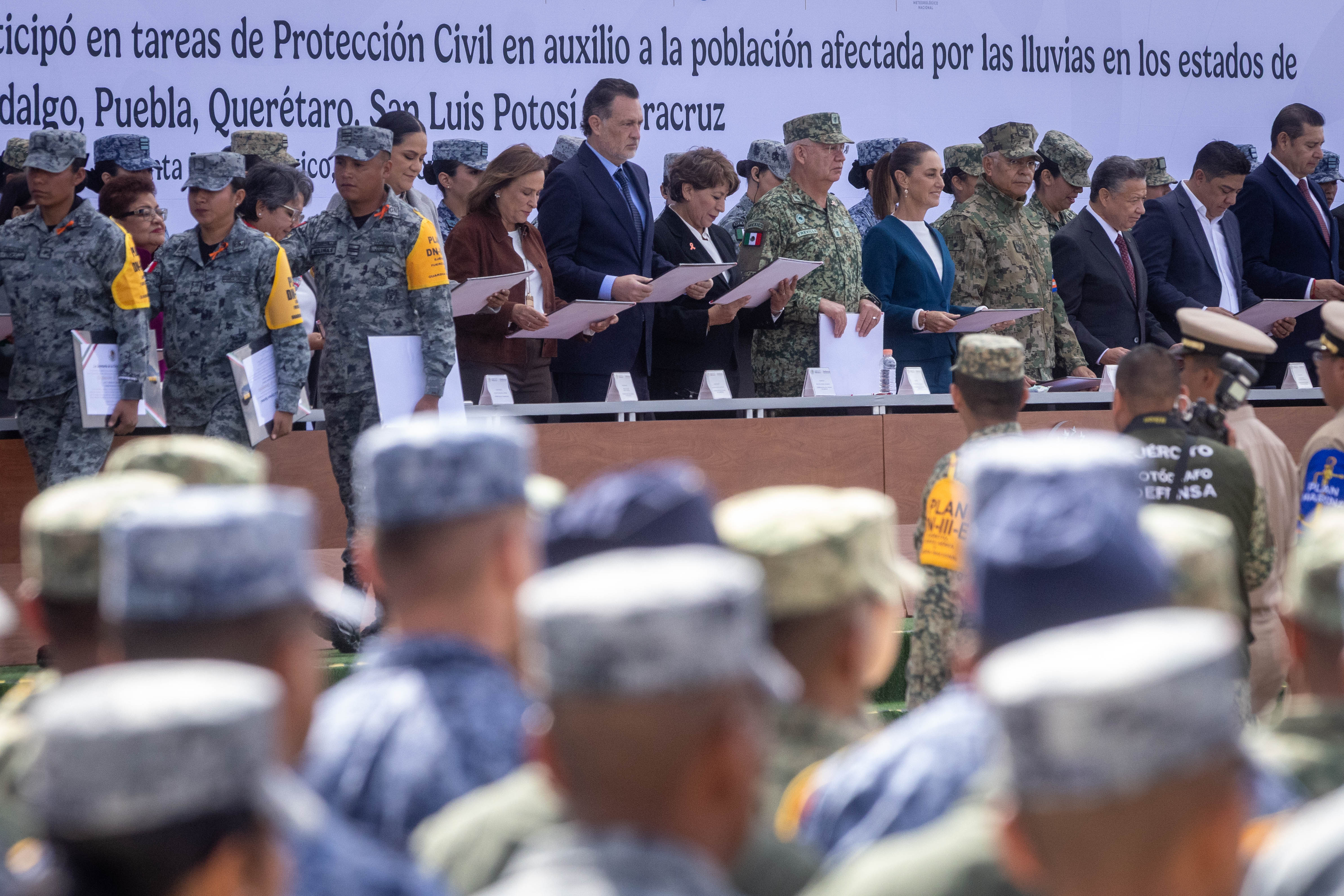 Acude Kuri a ceremonia de Reconocimiento por la implementación de los planes DN-III-E y Marina por las lluvias