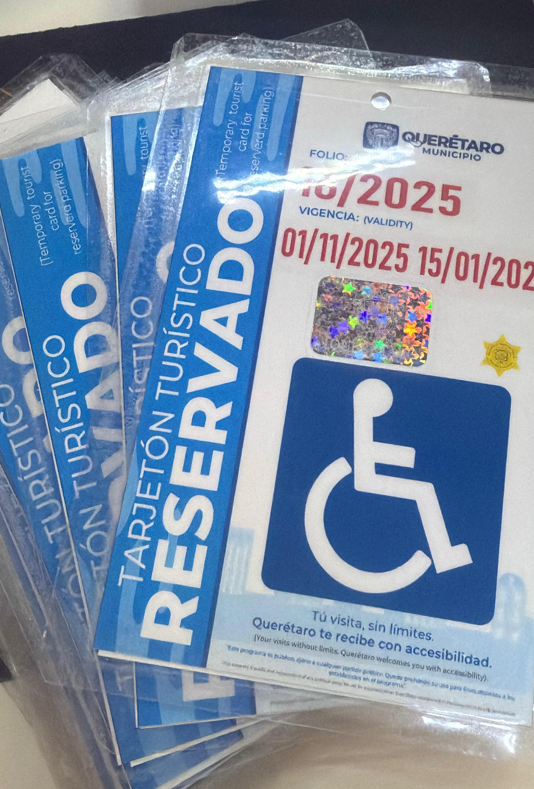 Brindarán a visitantes, tarjetones temporales de estacionamiento para personas con discapacidad