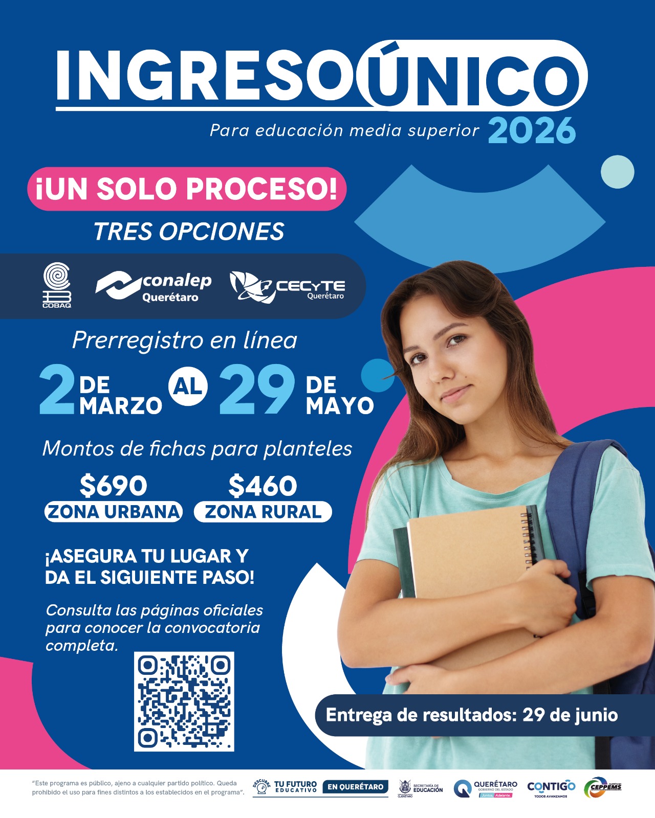 Alista SEDEQ prerregistro para Ingreso Único de preparatoria