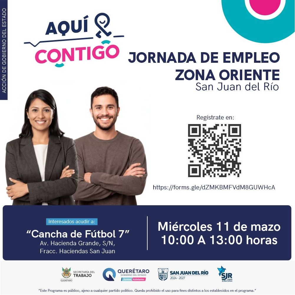¿Buscas trabajo? La ST invita a Jornada de Empleo en zona oriente de San Juan del Río