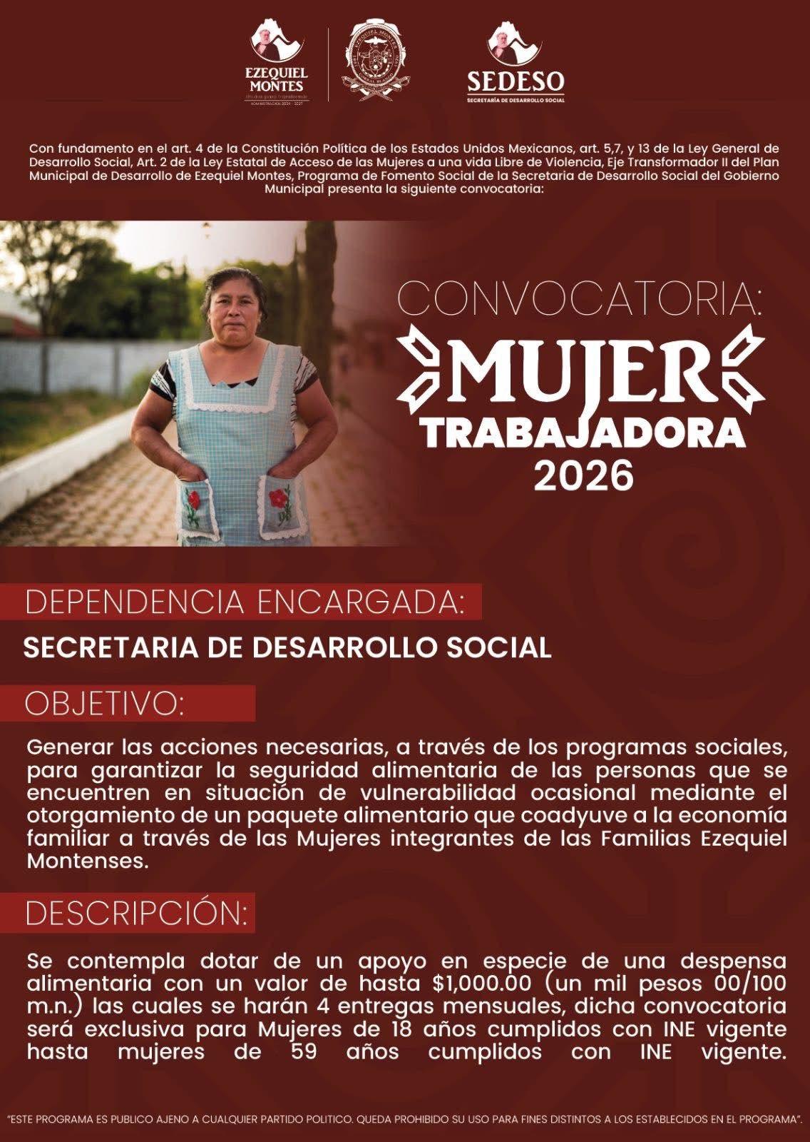 Arranca Ezequiel Montes el programa 
