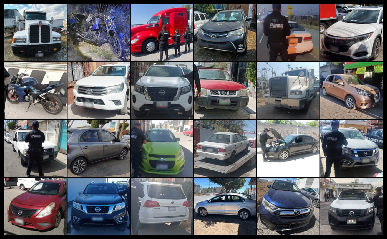 Recupera Policía Estatal 24 vehículos con reporte de robo vigente